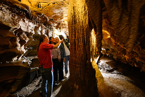 A family at Squire Boone Caverns